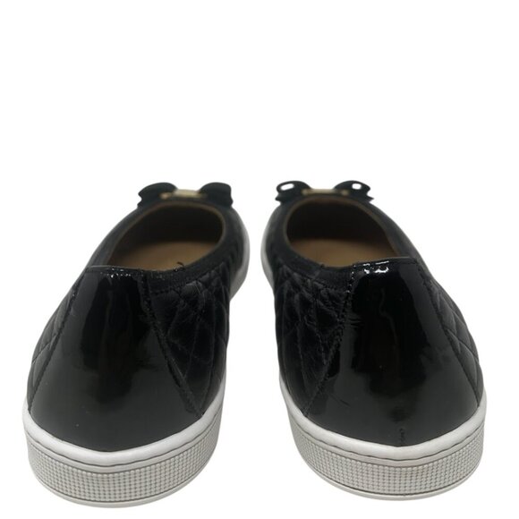 Salvatore Ferragamo Girls Quilted Black Leather Vara Bow Logo Sneakers 1.5 - Picture 6 of 16